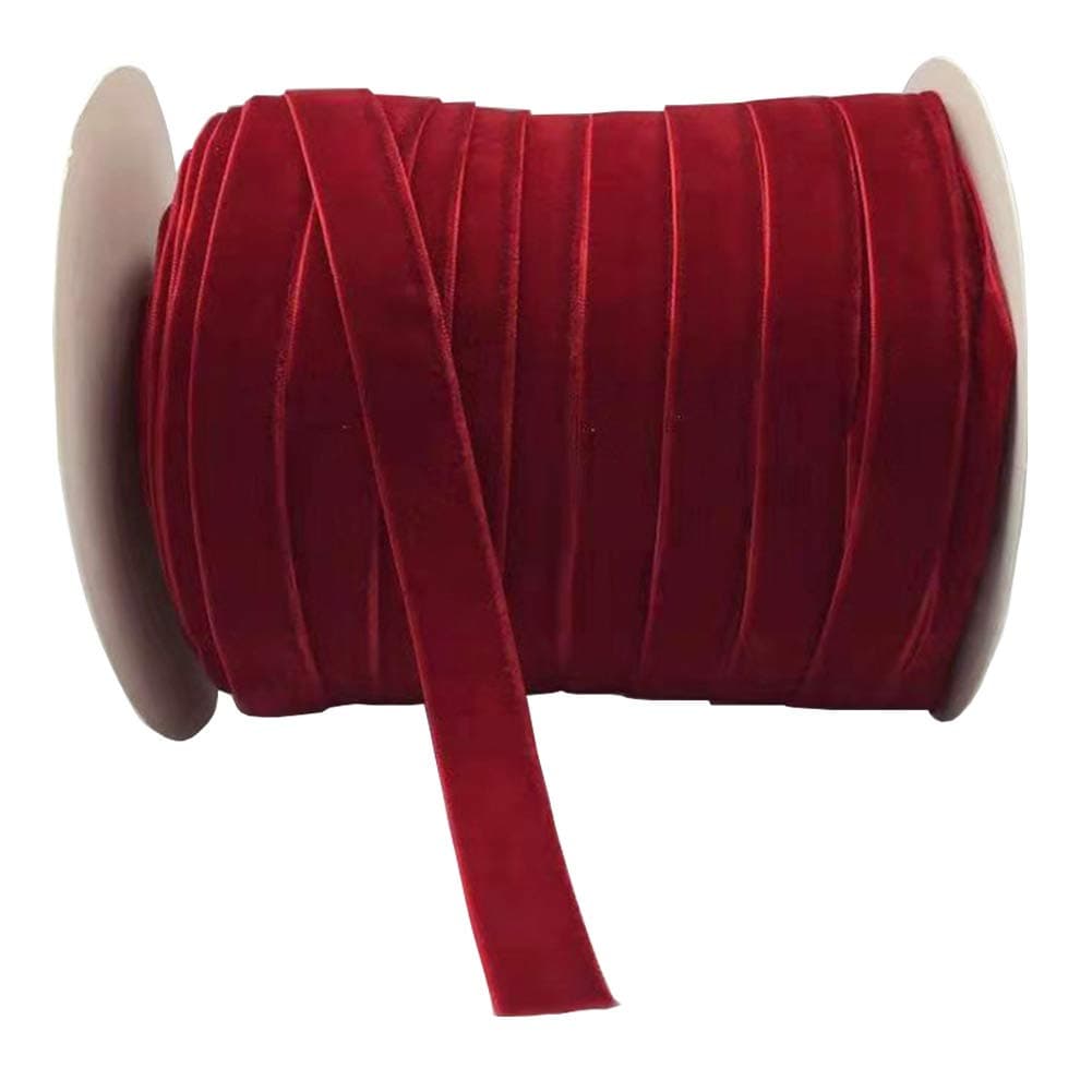 10 Yards Velvet Ribbon Spool Red 58