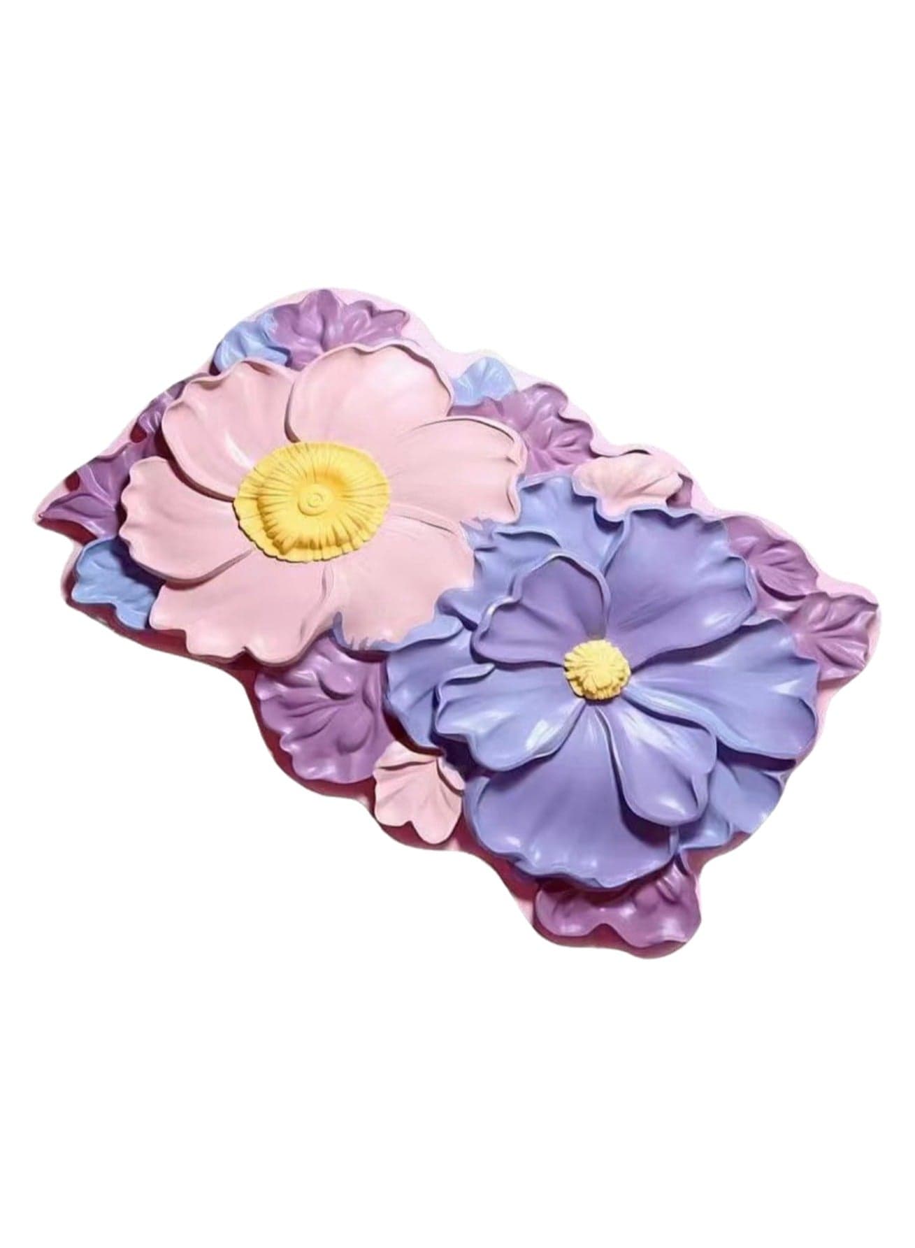 40x60cm3D Visual Flower Floor Mat Technology Velvet Bathroom Water-Absorbing Quick-Drying Mat Household Bathroom Special-Shaped Decorative Foot Mat ( Flower-4)