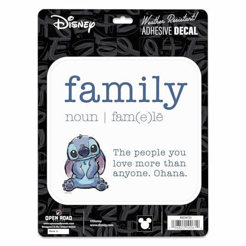 Disney Lilo and Stitch Family Definition Adhesive Vinyl Decal Fun Stitch Ohana Sticker for Car or Truck