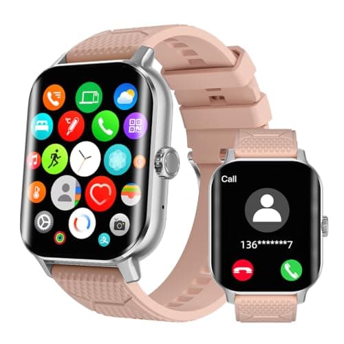 Rogbid Smart Watch for Women with Call: 2.01 Amoled Fitness Tracker with 24-Hour Heart Rate SpO2 Sleep Monitor Blood Pressure 5ATM Waterproof 123 Sport Mode Watch for Women Gift iPhone Android Phones