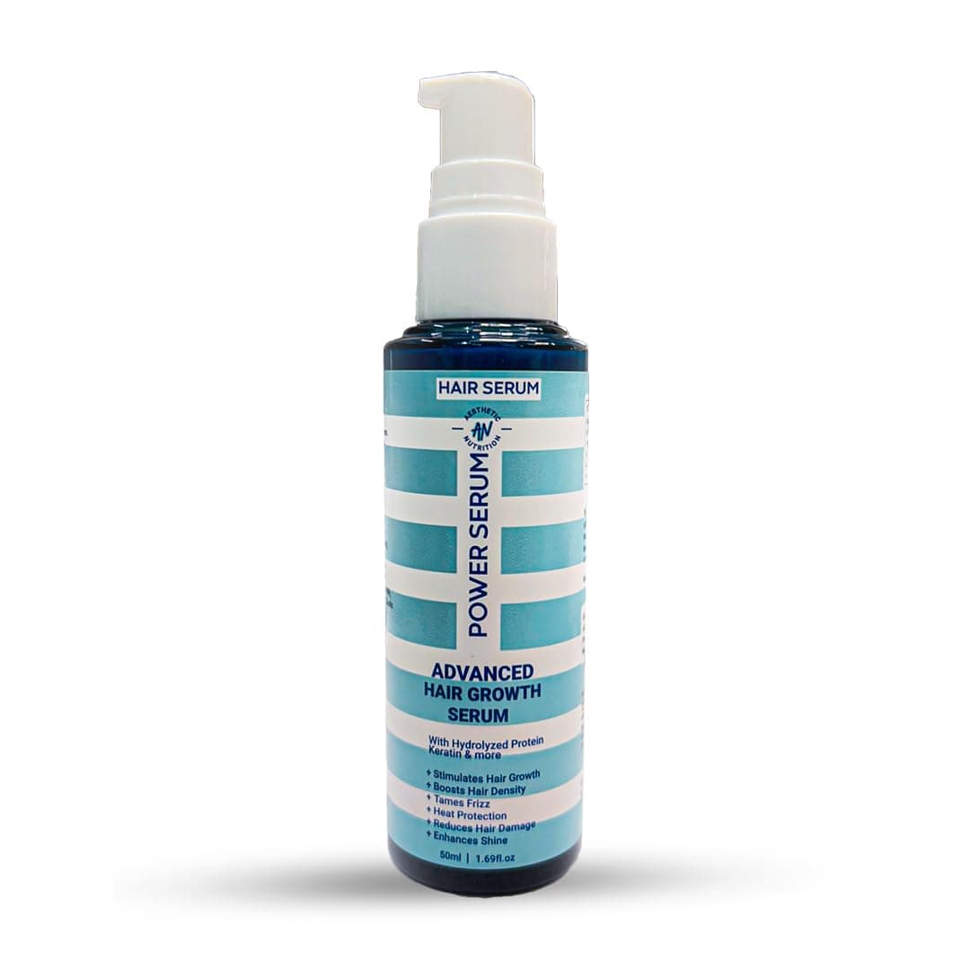 Aesthetic Nutrition Power Serum 4 in 1Advanced Hair Growth with Hydrolyzed Wheat Soy Protein Keratin and Heat Protection for women Men Enhances Shine Heat Protection Tames Frizz 50ml