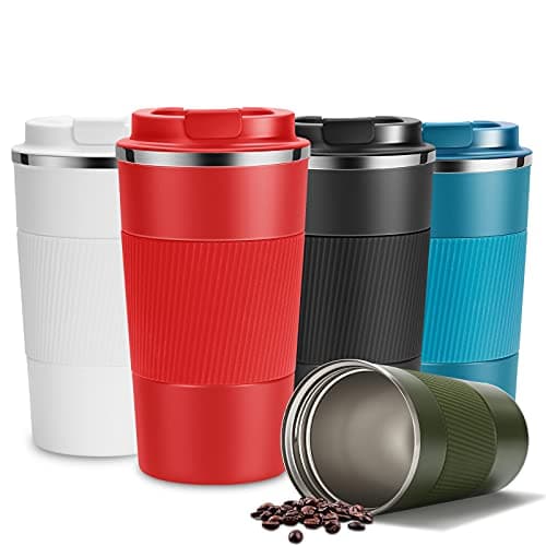 YINJAM 17oz Travel Coffee Mug Insulated Coffee Cups to Go with Leakproof Lid Vacuum Stainless Steel Double Walled Thermal Car Coffee Tumbler for Hot Cold Ice Tea Drinks Reusable (Red, 17oz)