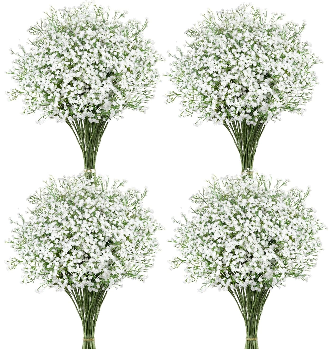 Babys Breath Artificial Flowers 18 Pcs White Fake Baby Breath Flowers Artificial Bulk Real Touch Faux Gypsophila Bouquets for Wedding Floral Arrangement Party Home Decoration