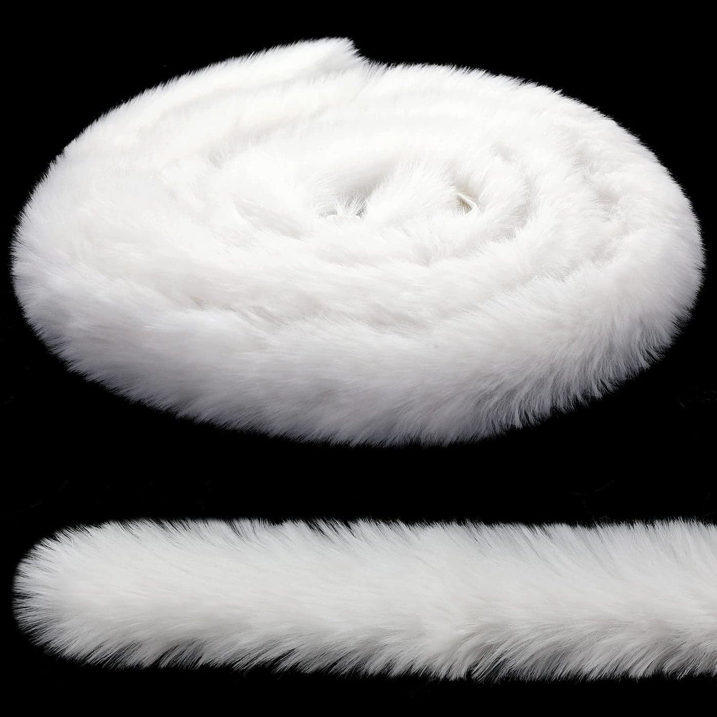 WILLBOND White Faux Fur Trim Ribbon Christmas Trimming Furry Ribbon Fur Garland Trim for Christmas Tree Garlands Party Decors Holiday Santa Costume DIY197 Inch x 295 Feet