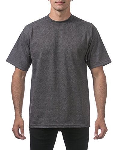 Pro Club Men's Heavyweight Cotton Short Sleeve Crew Neck T-Shirt, Charcoal, Large
