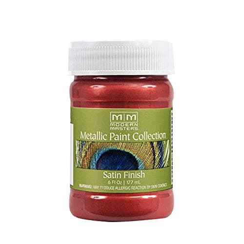6 oz Modern Masters ME513 Sashay Red Metallic Paint Collection, Satin Water-Based Decorative Metallic Paint