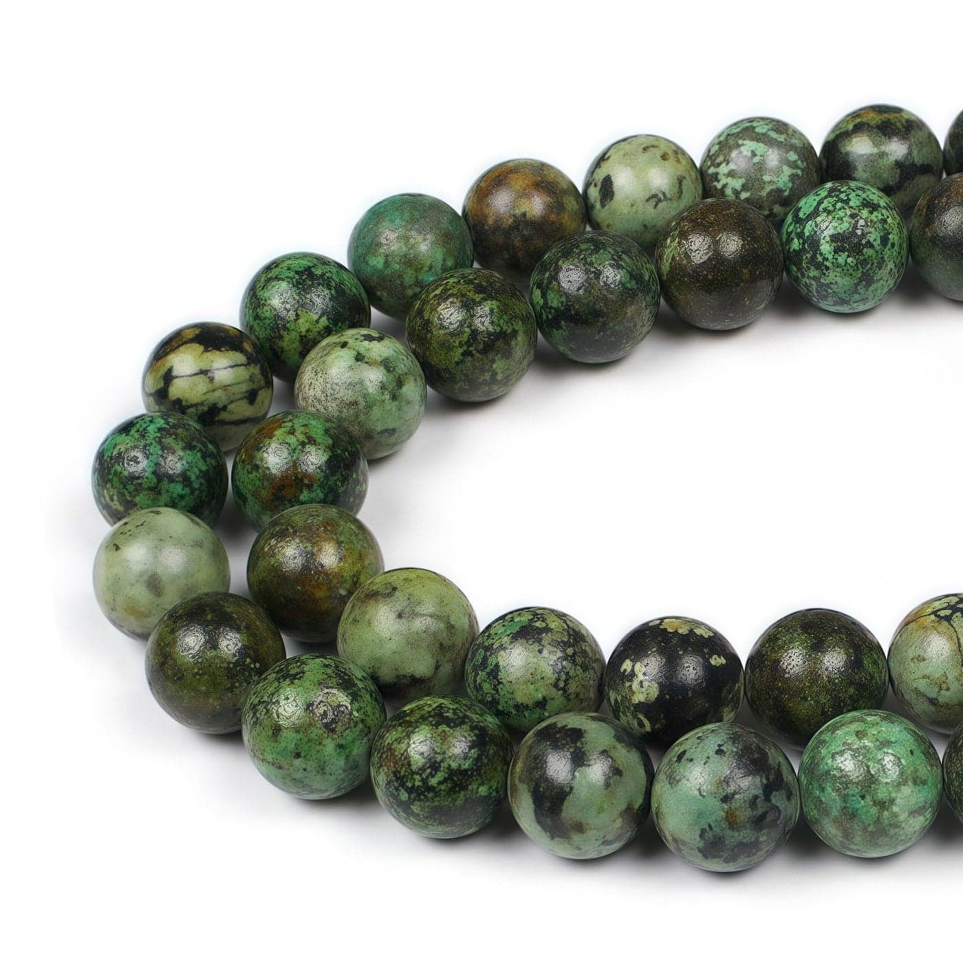 MJDCB Natural African Turquoise Beads Round Loose Stone Beads for Jewelry Making DIY Bracelet Necklace Accessory 15 8mm
