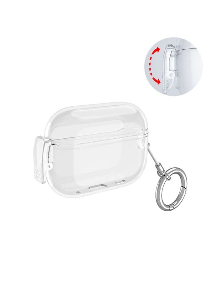 Protective Case with Lock for Airpods Pro 2 2022/Airpods Pro 2019, Shockproof Clear Case Cover with Keychain for Apple AirPods Pro 2/Airpods Pro