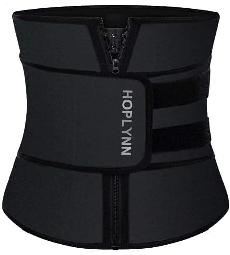 HOPLYNN Neoprene Sweat Waist Trainer Corset Trimmer Shaper Belt for Women, Workout Plus Size Waist Cincher Stomach Wraps Bands Black XXXX-Large