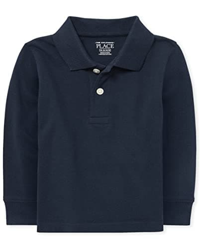 The Children's Place Baby Boys and Toddler Boys Long Sleeve Pique Polo, Nautico, 3T