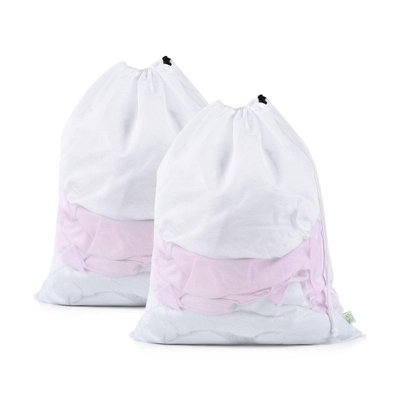 OTraki 2 Pack Mesh Laundry Bag 20x24 Inch Heavy Duty Laundry Fine Mesh Bags Dirty Clothes Drawstring Laundry Wash Bag Delicates Net Storage Travel Bag Dont Drying Melting 140176 White