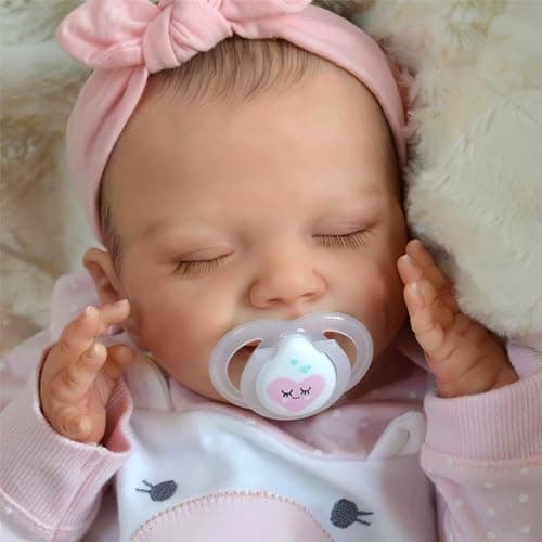 BABESIDE Lifelike Reborn Baby Dolls 20Inch Sweet Smile Real Life RealisticNewborn Full Body Vinyl Sleeping Baby Girl with Toy Accessories Gift Set for Kids Age 3