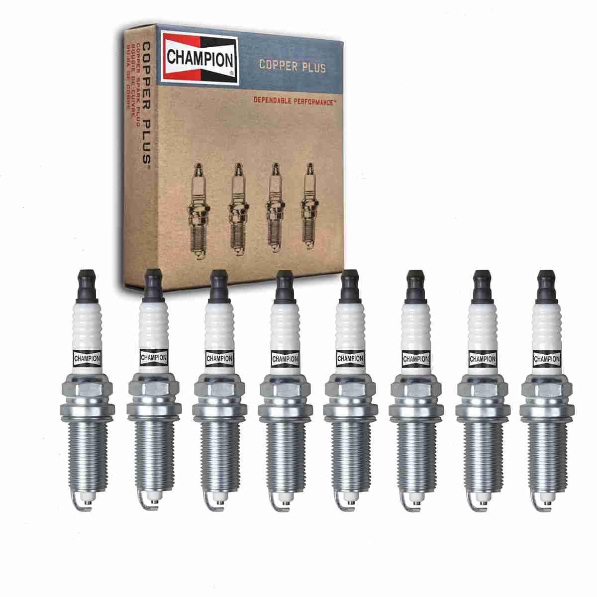 8 pc Champion Copper Plus Spark Plugs compatible with Nissan Armada 56L V8 20052015
