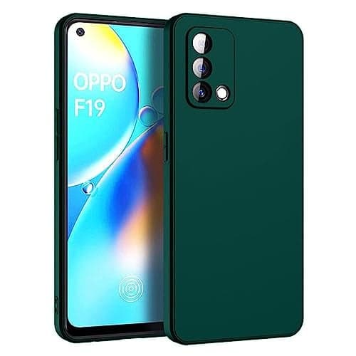 LIRAMARK Silicone Soft Back Cover Case for Oppo A74 4G, F19, F19s (Silicone Green)