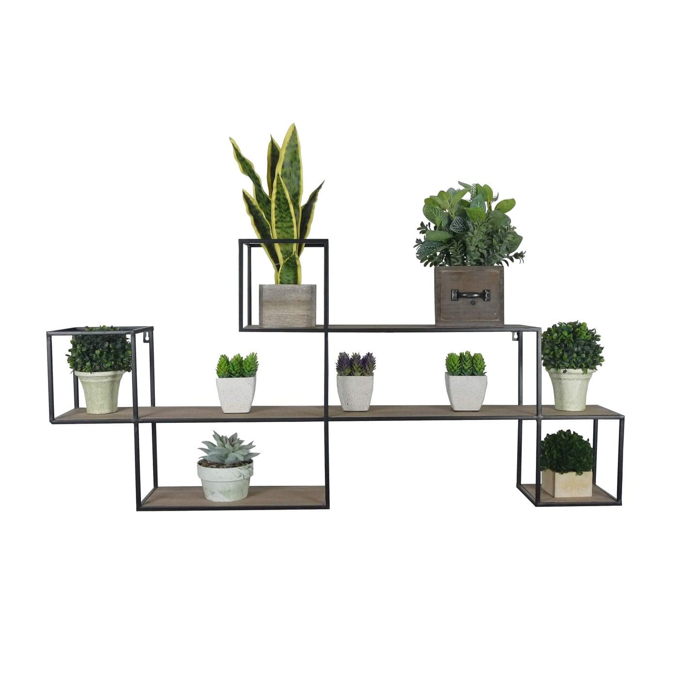 Admired by Nature 3 Tier Wall Mount Shelf Accent Wall Shelf Display Shelf Decorative Shelves Modern Shelving Wall Mounted Organizer Storage Shelves Black Metal Shelf for Living Room Home Dcor