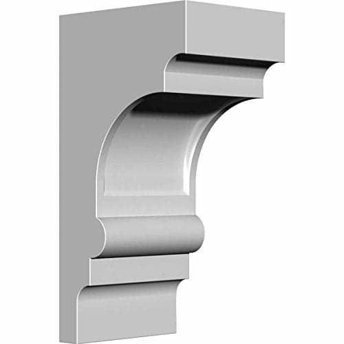 Ekena Millwork BKT03X04X08DI 3 1/2-Inch W x 4 1/4-Inch D x 8-Inch H Diane Bracket , White