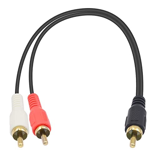 Poyiccot RCA Splitter - Male to Male Cable, Y Splitter 1 to 2 RCA Male Stereo Audio Subwoofer Cable - 25cm/10inch