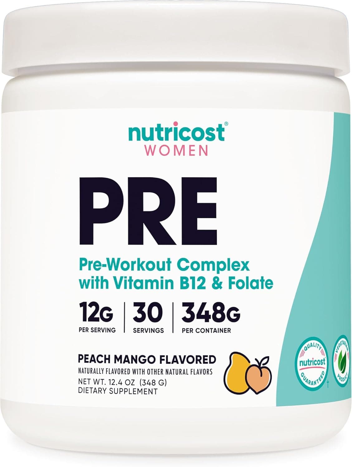 Nutricost PreWorkout Powder for Women Peach Mango 30 Servings