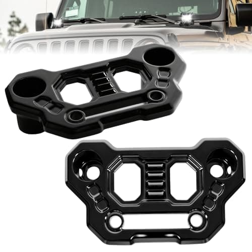 UNISHINE 2Pack Hood Mounting Brackets for Light Bar Fit for Jeep Wrangler JL JLU Gladiator JT 20182026 Aluminum APillar Auxiliary Cowl Mounts for LED Pod Ditch Lights