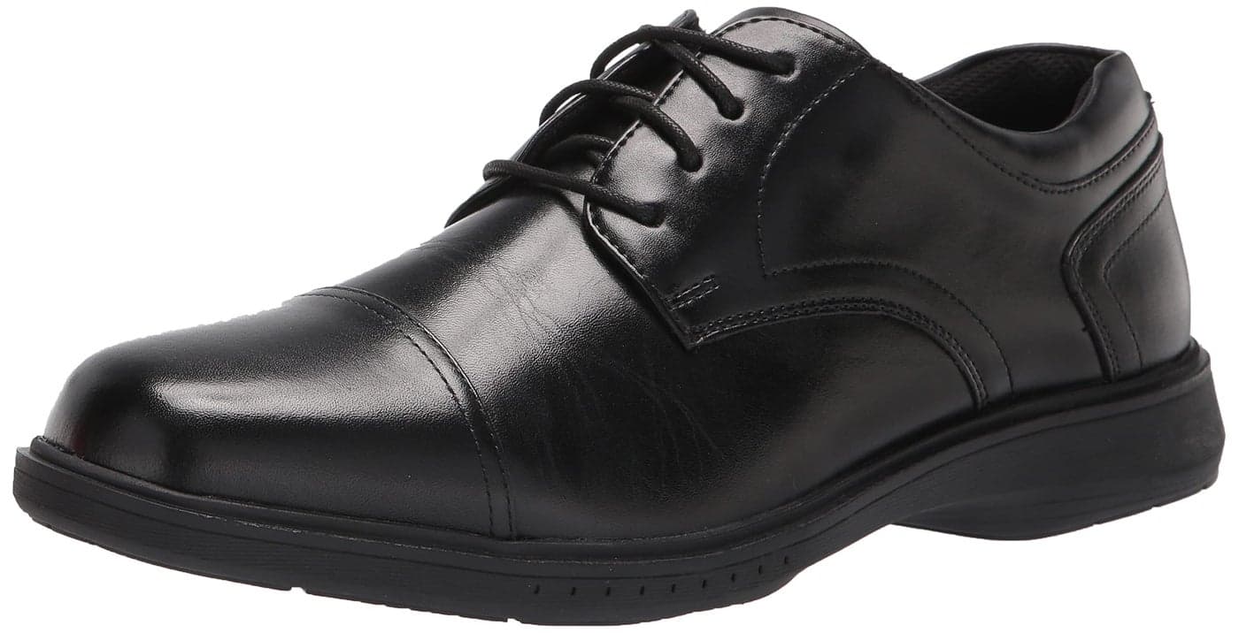 Nunn Bush Mens PRO Cap Toe Oxford with KORE Slip Resistant Comfort Technology Black 10