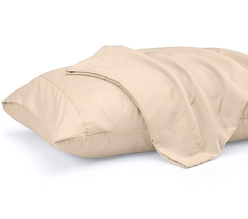 Utopia Bedding Pillow Cases Queen Size 2-Pack – Soft Brushed Microfiber – Envelope Closure – Perfect for Hospitals, Hotels, Guest Rooms – Oeko-TEX Certified, 20x30 Inches (Beige)