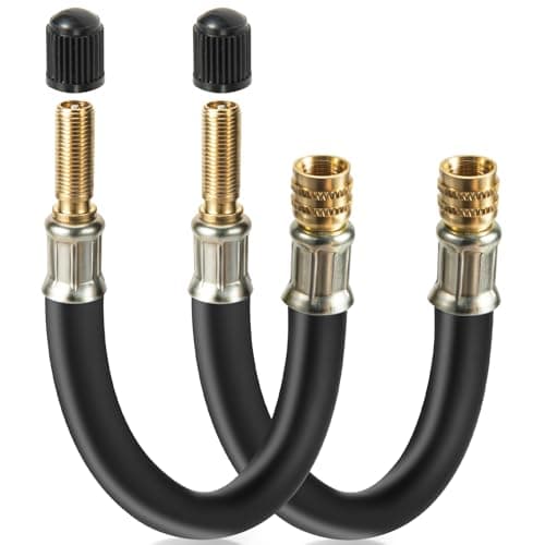 2pcs Valve Stem Extenders Flexible Tire Valve Extender and Tire Valve Extension Universal Valve Extender for RV Truck Car Motorcycle Bike Works as a Presta Valve Extender