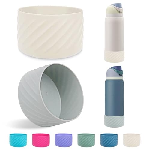 2Pcs Silicone Boot Base Sleeve for Owala Water Bottle FreeSip Twist and Flip Protective Silicone Bottom Bumper for Owala Flask Water Bottle Accessories BPA Free