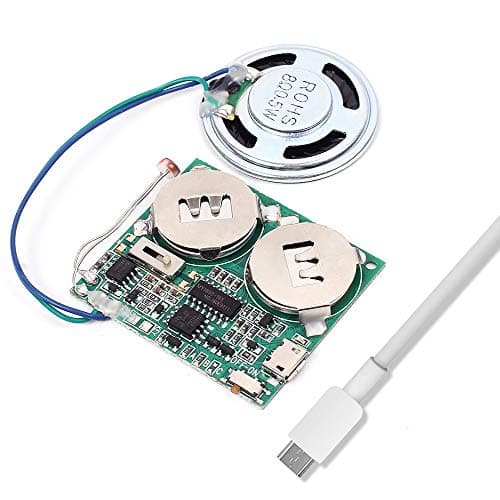 Icstation DIY Light Sensor Sound Module, Micro USB Recordable Sound Chip 8M Memory Speaker Talking Programmable Music Player Box for Christmas Greeting Card Anniversary