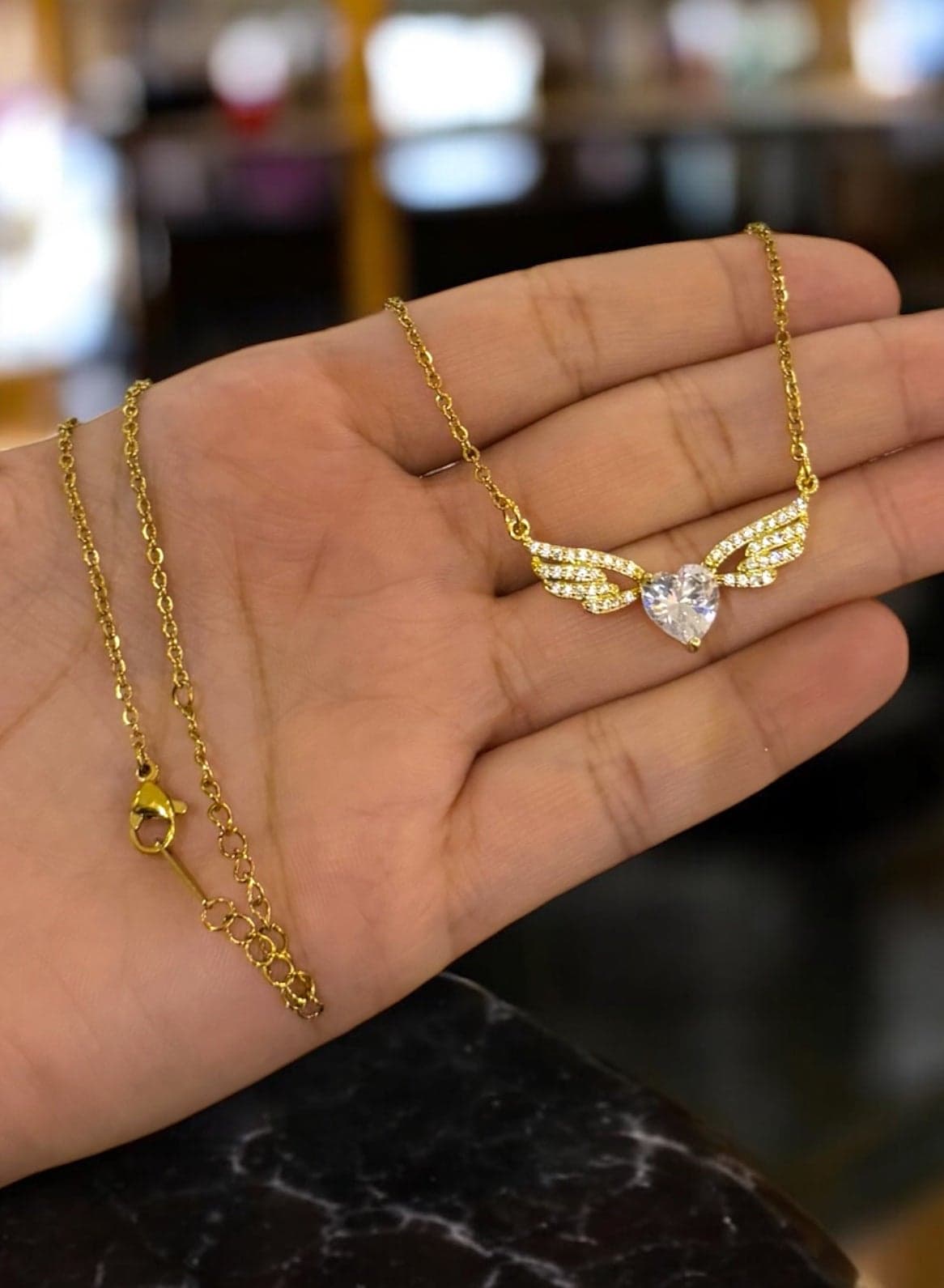 Elegant u0026 High Quality Stainless Steel Gold Plated Necklace For Women Cubic Zirconia