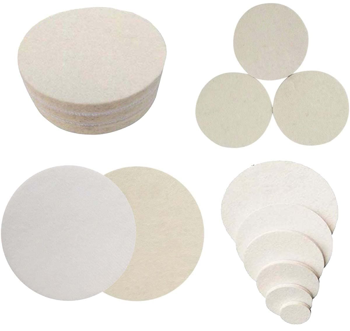DIY Crafts 5 Pcs, 4" inch Felt Pad Only, Only Felt Pad Hoop Loop For Cerium Oxide Powder/TREO 2.5microns/1.75oz Polishing Powder Felt Pad Polishing Wheel Pad Drill A (5 Pcs, 4" inch Felt Pad Only)