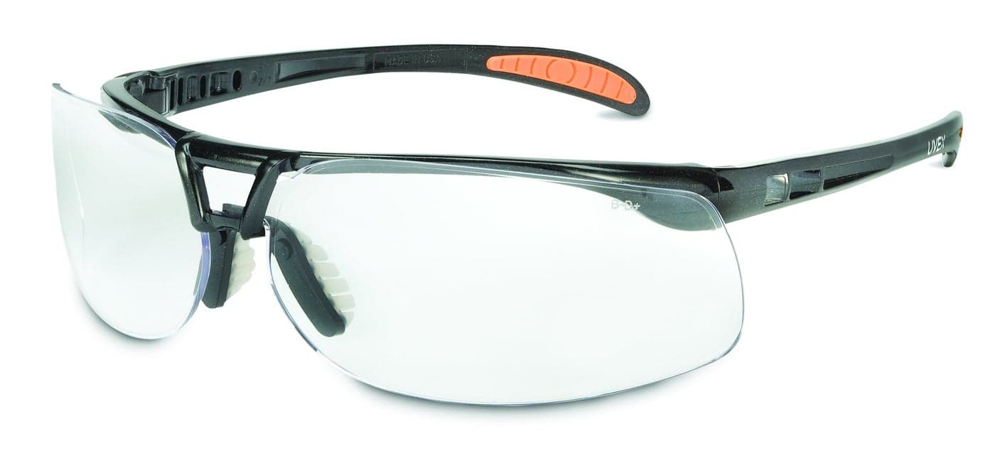 Uvex Honeywell Home Uvex Protg Safety Glasses Metallic Black Frame with Clear Lens HydroShield AntiFog Coating S4200HS