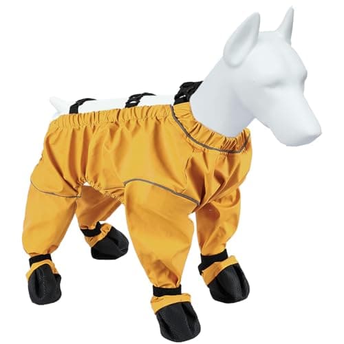 Dog Paw Boots Leggings Waterproof Suspender Booties for Dogs AntiSlip Pet Paws Protector DirtyProofDog Snow Pants Shoes for Outdoor Walking Running Hiking Winter Pants Boots