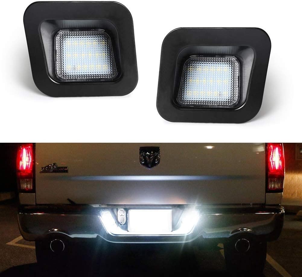 GemPro 2Pcs LED License Plate Light Lamp Assembly for Dodge RAM 1500 2500 3500 (2003-2018)
