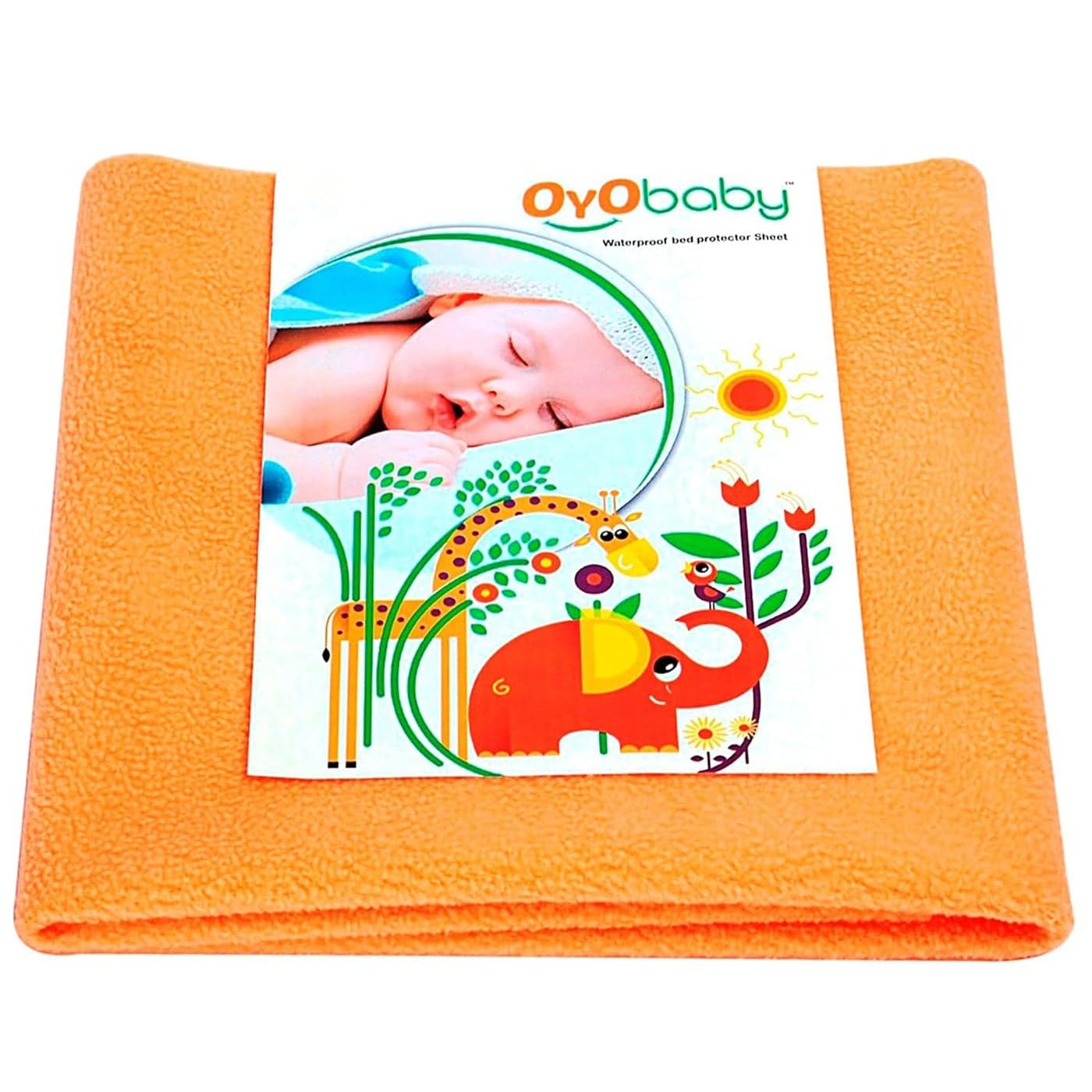 OYO BABY Cotton Waterproof Quick Dry Sheet For Baby Bed Pad Baby Bed Protector Sheet For Toddler Children XLarge 200Cm X 140Cm Peach