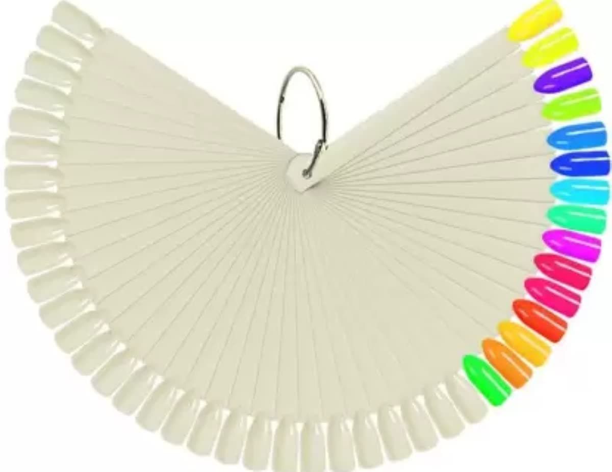 feelhigh Fanshaped Nail Art Tips Display Polish Board Display Practice Sticks 100Pcs set