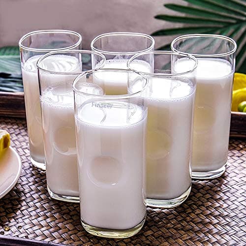 FINSTER Crystal Cut Water/Milk Glasses Set of 8-300 ml Transparent Long Glass Highball Glasses | Juice Plaza Tumbler