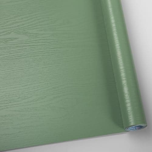 Wood Contact Paper Green Peel and Stick Wallpaper,Thickened No Tearing Vinyl Wrap Sticker, Self Adhesive Waterproof Faux Wood Grain Wallpaper Covering Cabinets Desk Furniture Decoration 11.8"x78.7"