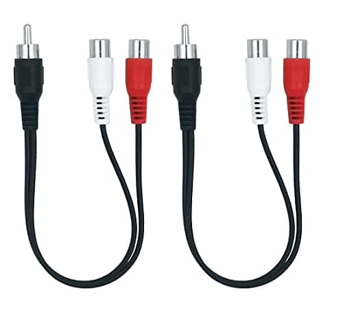 AILTECK RCA Splitter 1 Male to 2 Female Audio Cable, RCA Y Adapter Extension Cord for Speaker, Phono, Amplifier, Audio Mixer, Car Audio 2-Pack