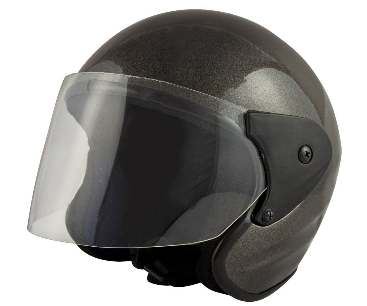 Benz Scooty (ISI Marked) Open Face Helmet for Men, Women (Grey Glossy)