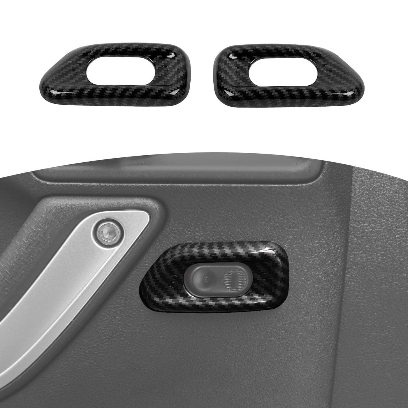 RTTCZ for Jeep JK Door Lock Switch Cover Trim Carbon Fiber for Jeep Wrangler JK JKU 20112017 Black ABS Carbon Fiber Interior Accessories 2pcs