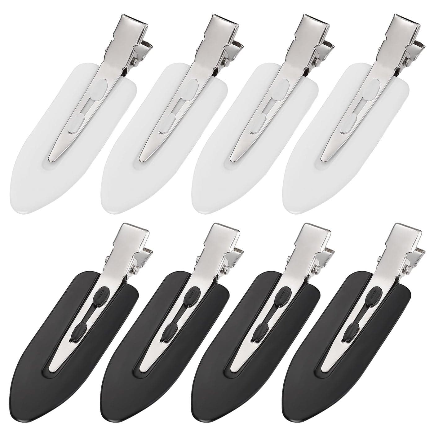 8Pcs No Bend No Crease Hair Clips Styling Duck Bill Clips Alligator Hair Barrettes for Styling Sectioning Small Gifts for Women Girl Salon Hairstyle Hairdressing Bangs Waves Black White