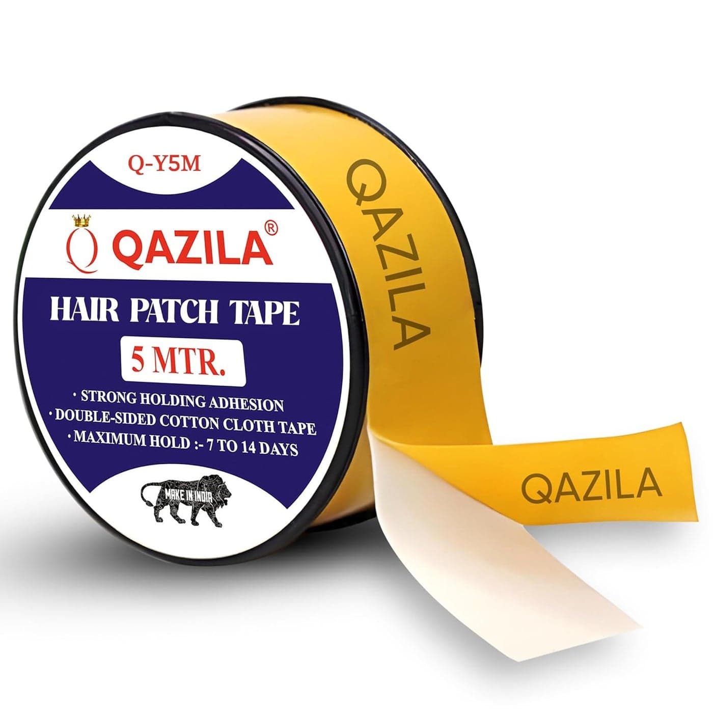 Qazila Hair Patch Tape Hair Wig Tape Ultra Hold Tape Doublesided Hair Patch Tape CottonCloth Tape Waterproof Maximum Hold upto 2 weeks Yellow 1 inch 5 Metre