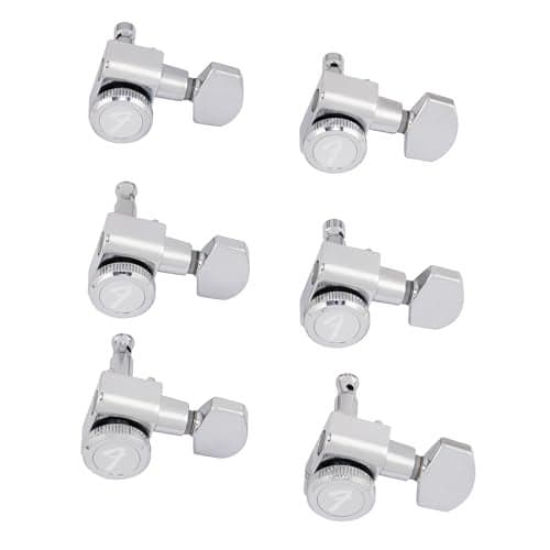 Fender Deluxe Locking Staggered Guitar Tuners, Chrome 1.7 x 10 x 4.5 inches