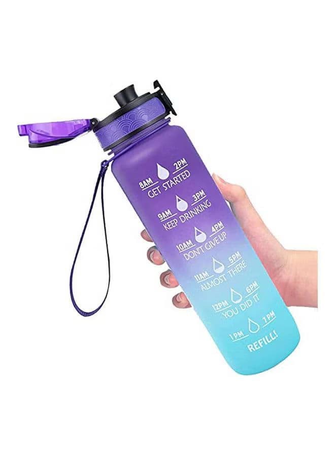 Sports Water Bottle with Time Marker BPA Free & Leak proof Portable Bottle