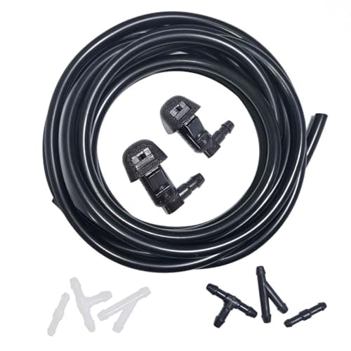 Front Windshield Washer Nozzles Kit for Honda Odyssey 2011 2012 2013 2014 2015 2016 2017 76810-TK8-A01 76810TK8A21 Wiper Spray Washer Jet with 3M Fluid Hose & 6 Connectors