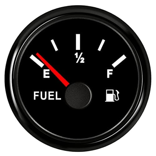 ARTILAURA 0-90 ohm Fuel Gauge 2 inch Boat Fuel Level Gauge Marine Gas Tank Meter for Universal AUTO Car Truck Diesel RV Vehicle (Black)