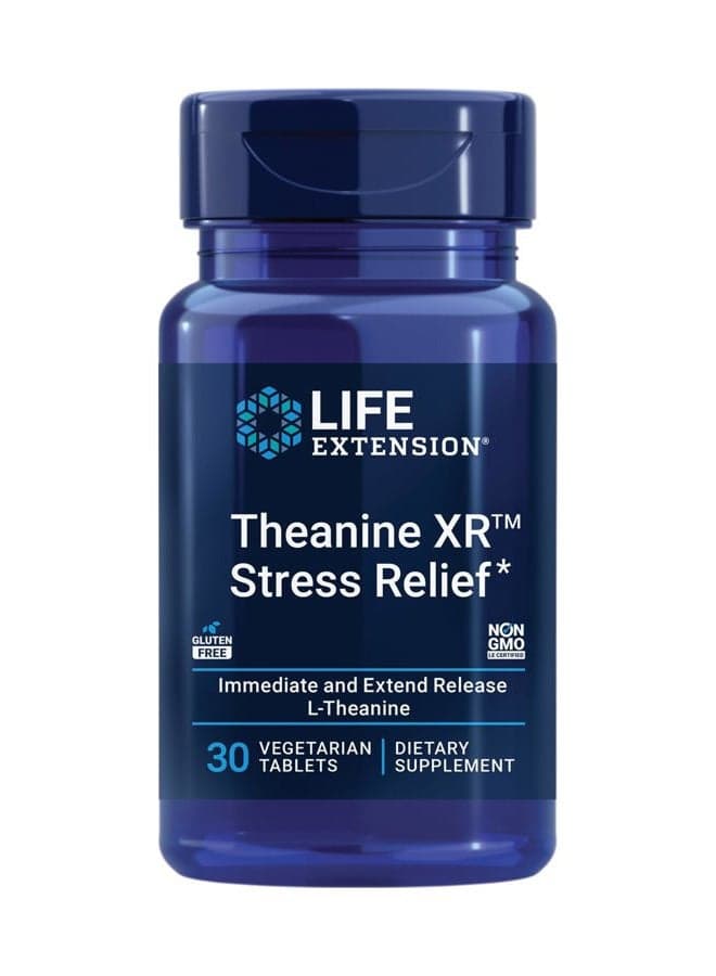 Theanine XR™ Stress Relief – L-Theanine – Promotes a Calm Response to Daytime Stress – Non-GMO, Gluten-Free, Vegetarian – 30 Tablets