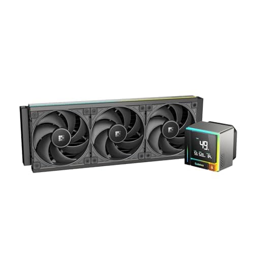 Sudokoo ENERGLO 360 Liquid Cooler: 360mm AIO CPU Cooler with Data Display & PWM Pump - 3 x 120mm Black Water Cooling for Intel LGA 1851/1700/1200/115X & AMD AM5/AM4