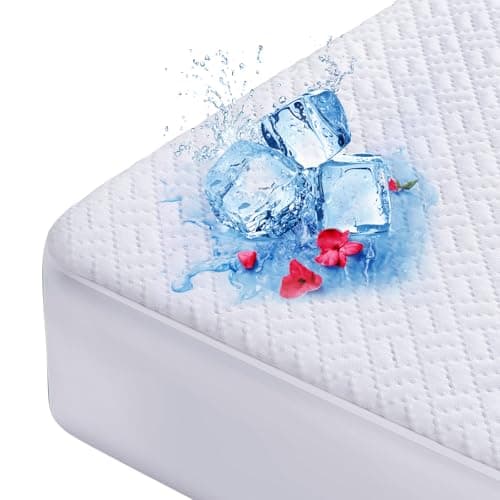 Cooling Waterproof Mattress Protector Twin XL Size, Mattress Cover 3D Air Fabric Mattress Pad Cover Smooth Soft Breathable Noiseless, 8''-21'' Deep Pocket