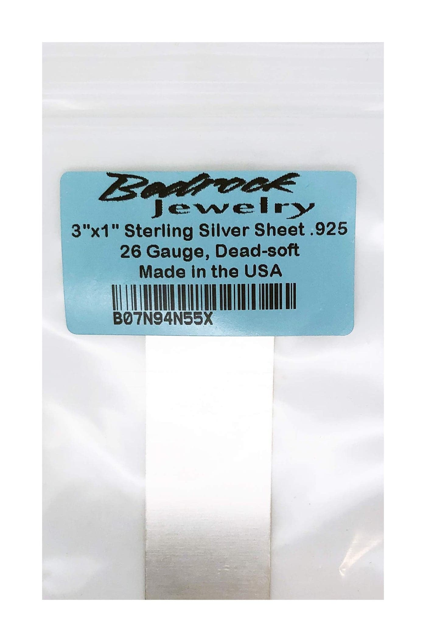 3x1 Solid Sterling 925 Silver Sheet 16 to 30 Gauge Dead Soft Made in USA 26 Gauge
